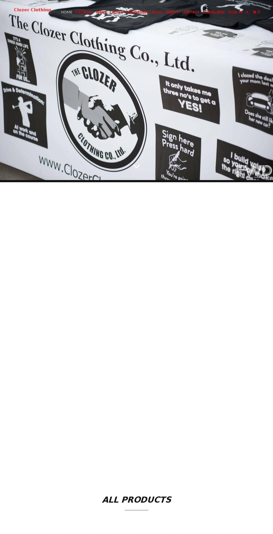 clozerclothingco.com shopify website screenshot