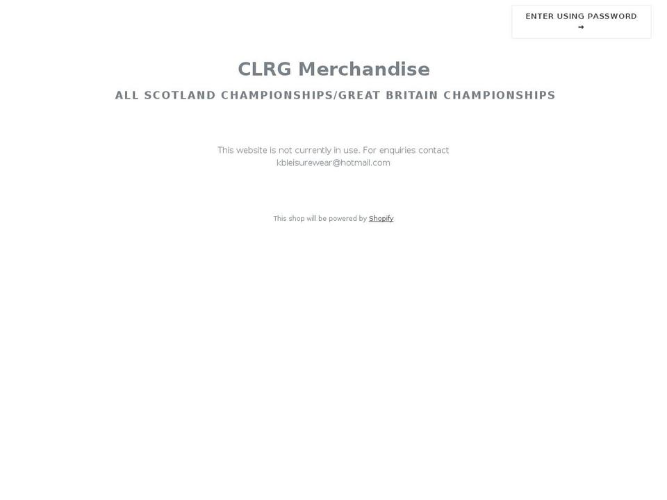 clrgmerchandise.com — Shopify storefront screenshot