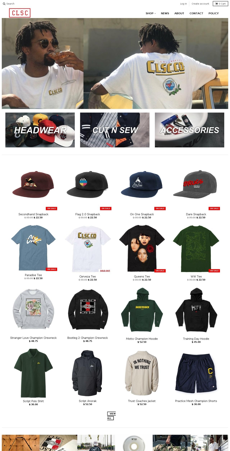 clscla.com — Shopify storefront screenshot