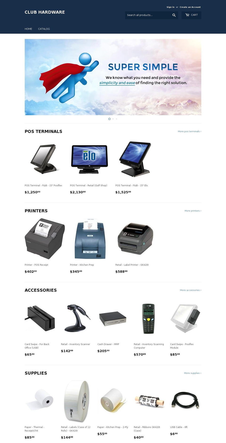 club-hardware.com shopify website screenshot