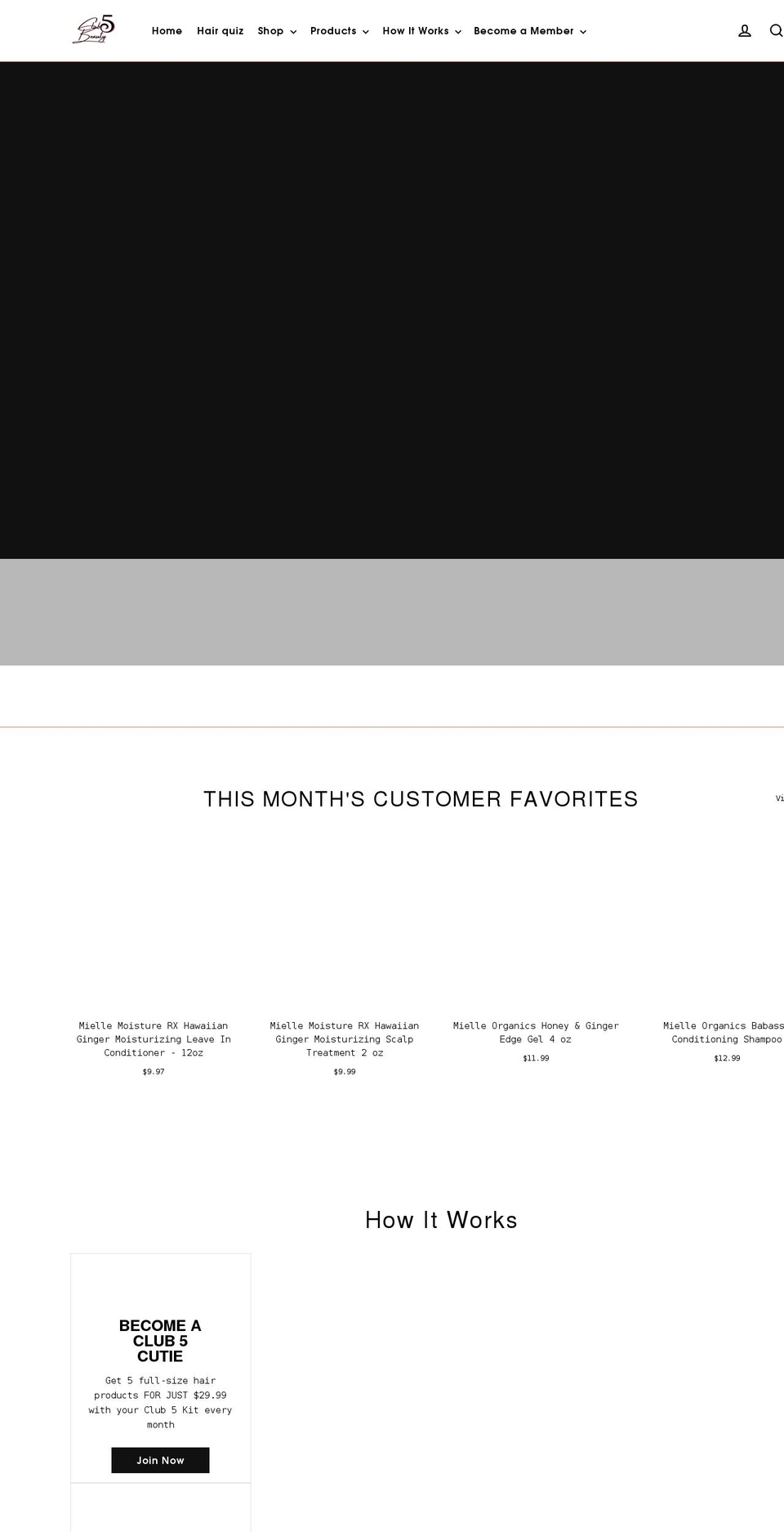 club5beauty.com shopify website screenshot