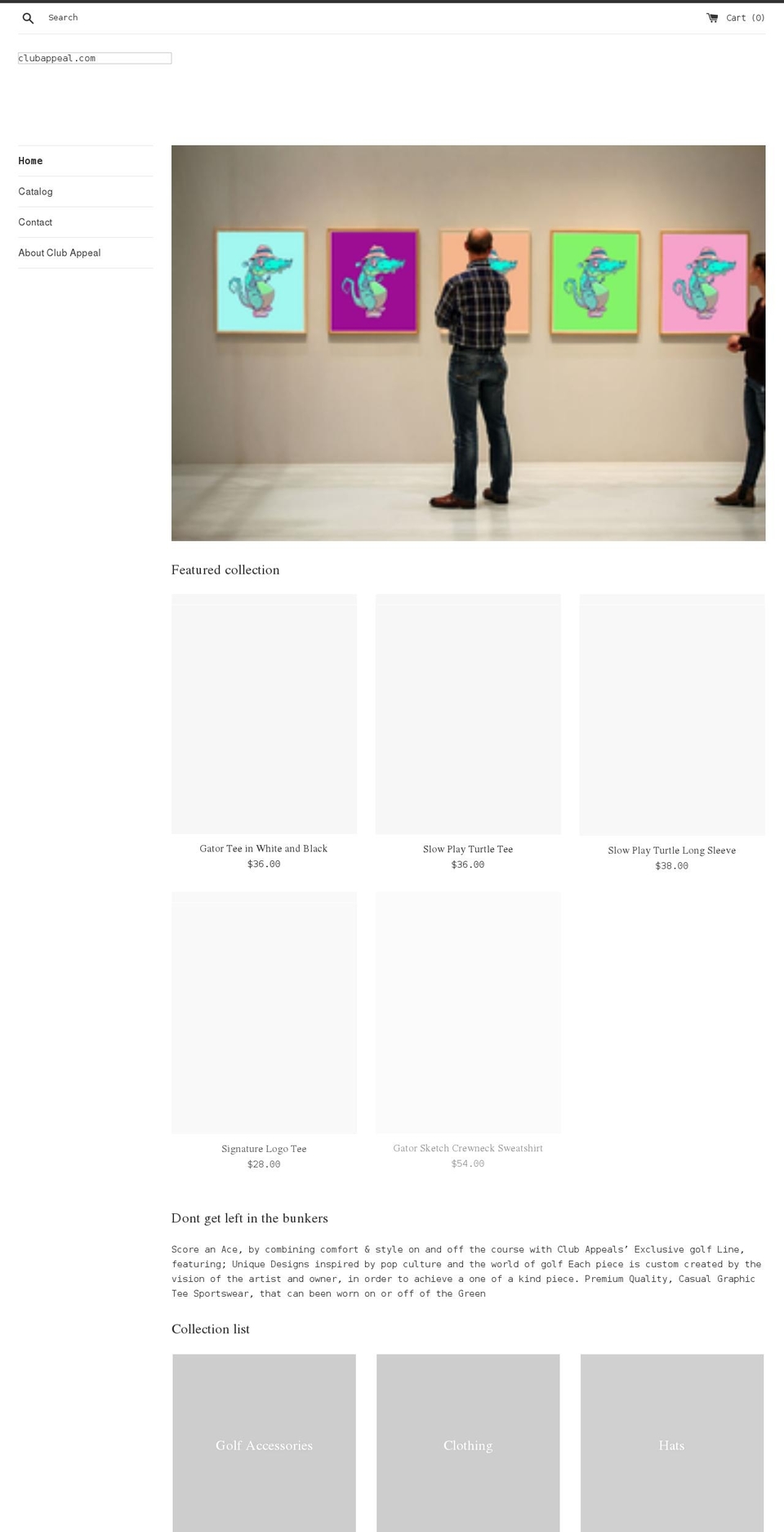 clubappeal.com shopify website screenshot