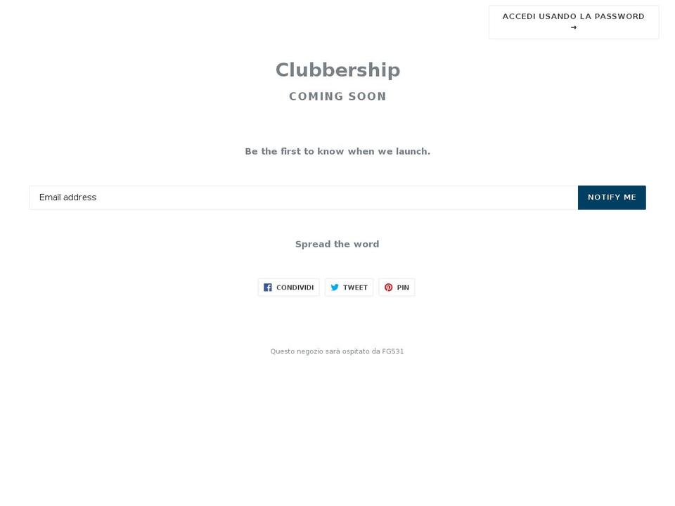 clubbership.com shopify website screenshot