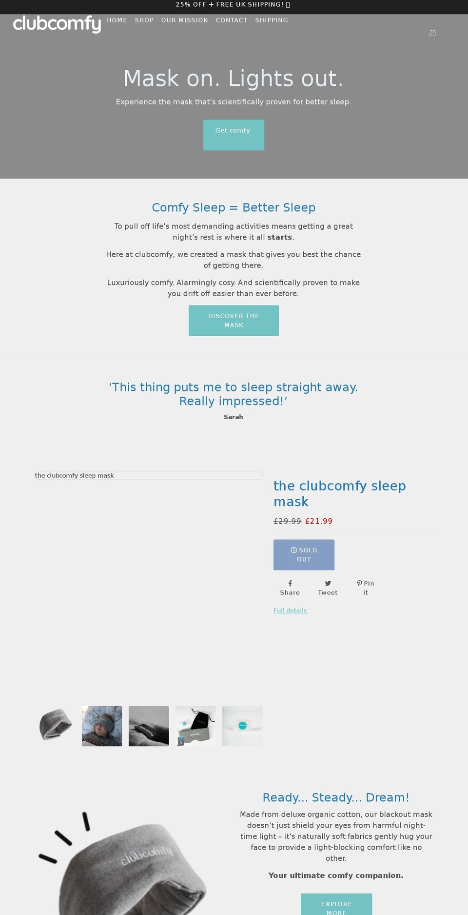 clubcomfy.com shopify website screenshot