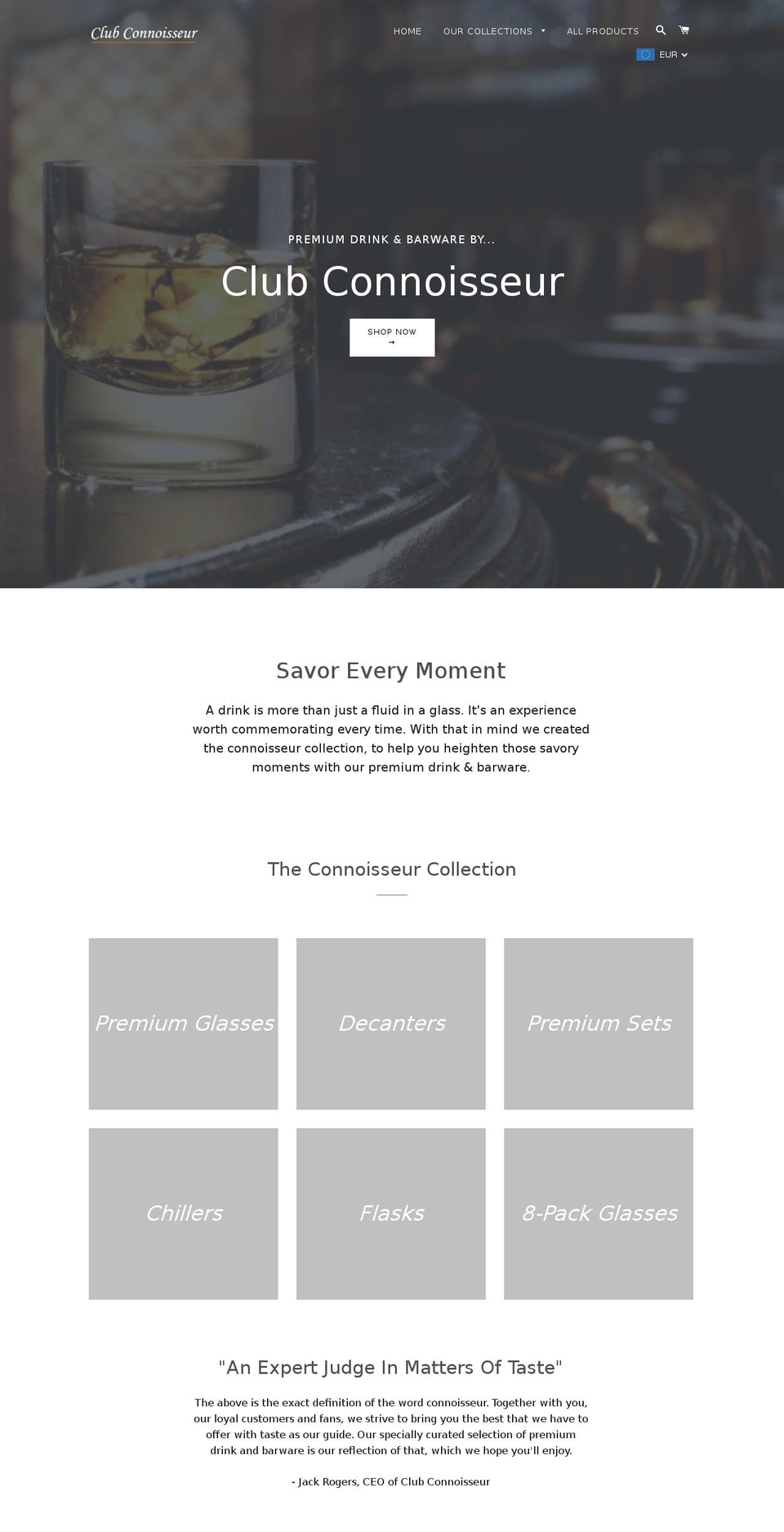 clubconnoisseur.net shopify website screenshot