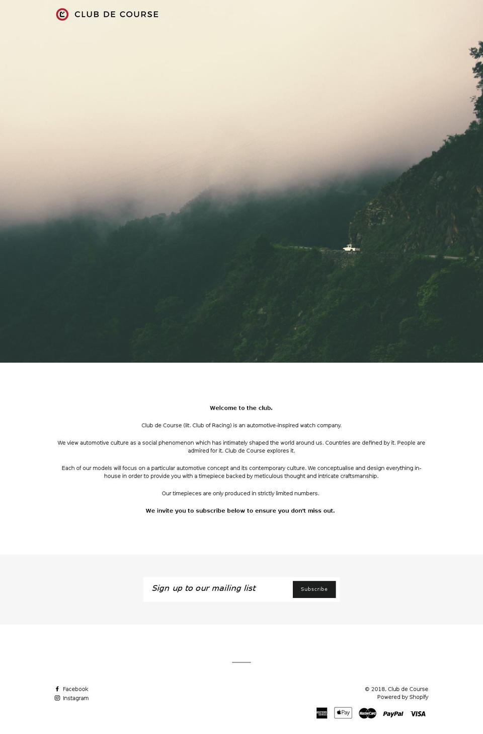 clubdecourse.com — Shopify storefront screenshot