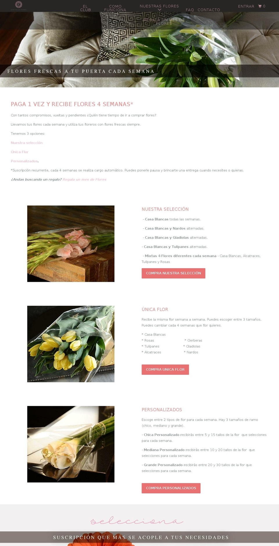 clubdelasflores.com — Shopify storefront screenshot