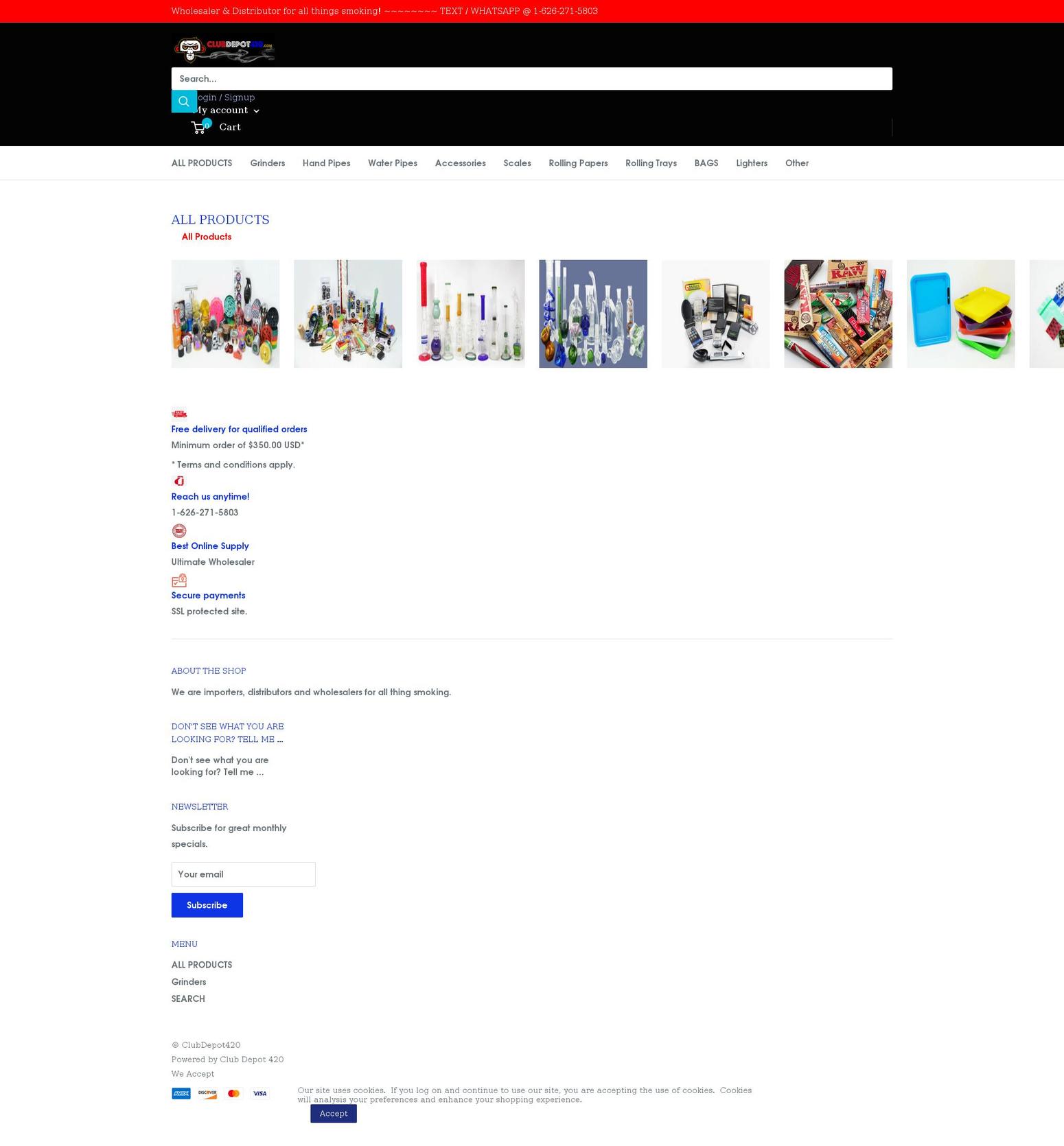 clubdepot420.com shopify website screenshot