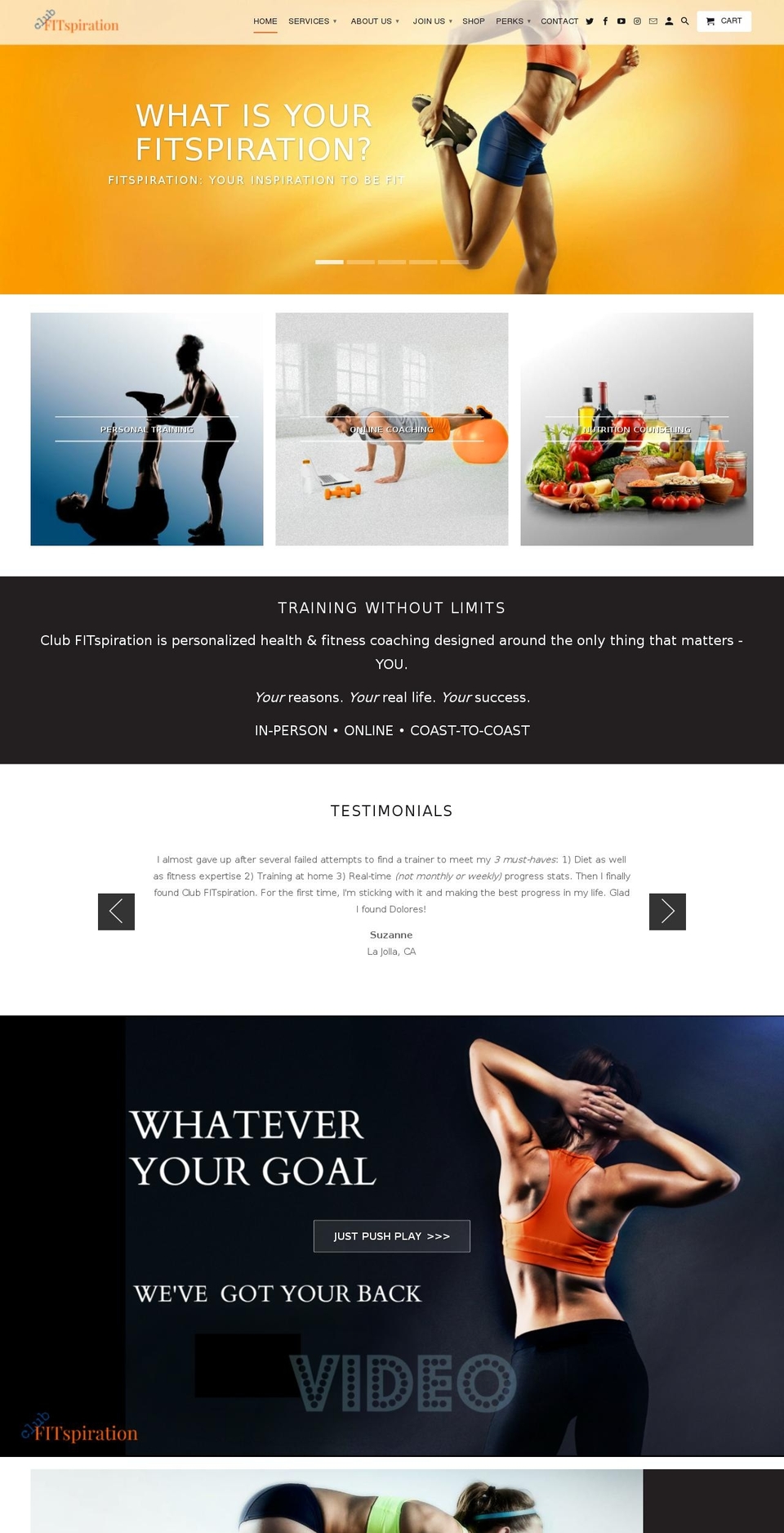 clubfitspiration.com — Shopify storefront screenshot