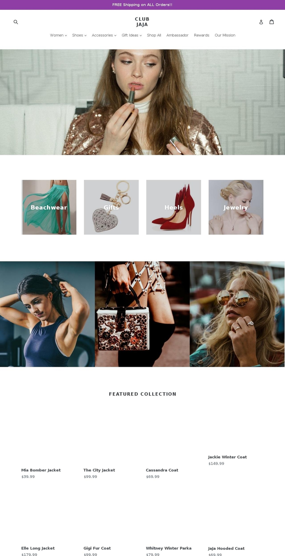 clubjaja.com — Shopify storefront screenshot
