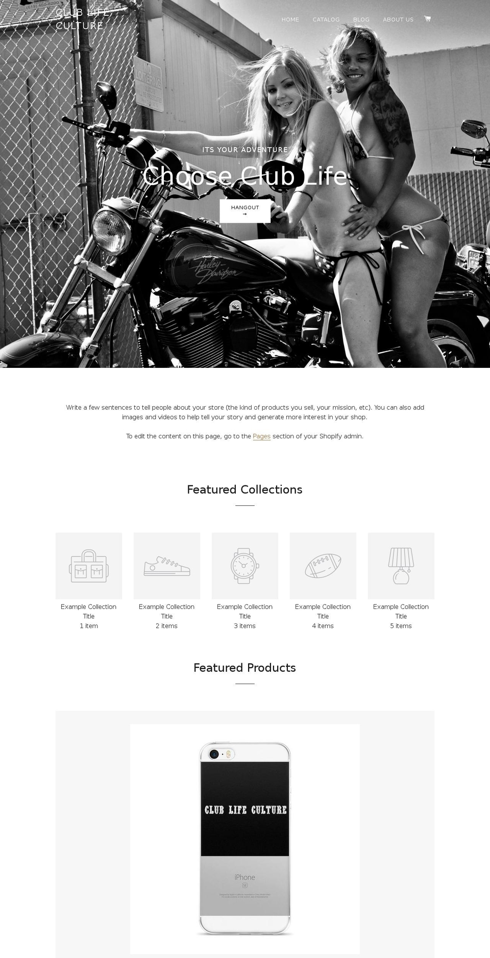clublifeculture.com — Shopify storefront screenshot