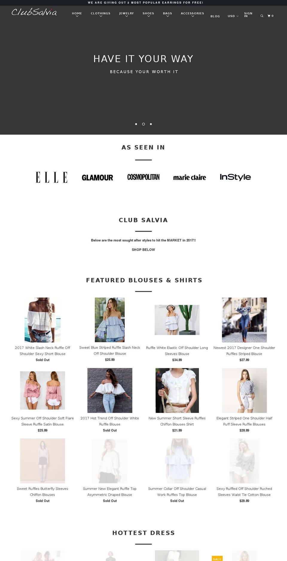 clubsalvia.com shopify website screenshot