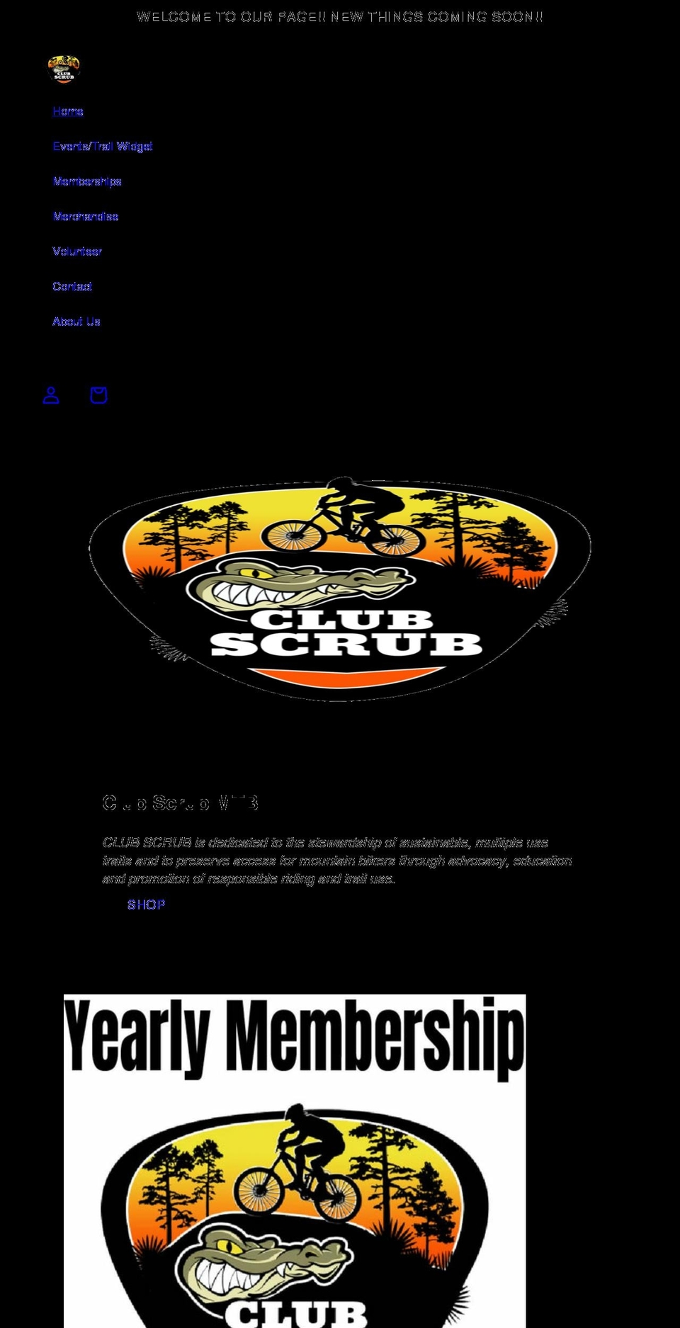 clubscrub.net shopify website screenshot