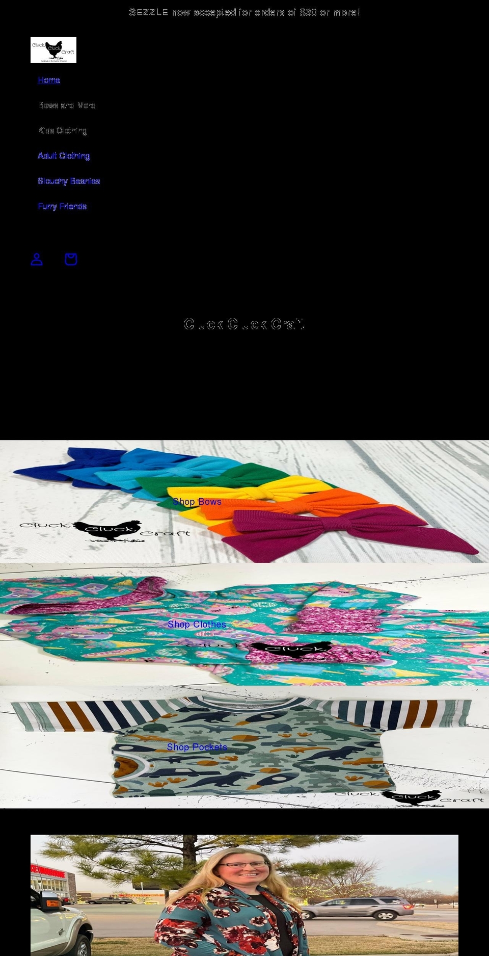 cluckcluckcraft.com shopify website screenshot