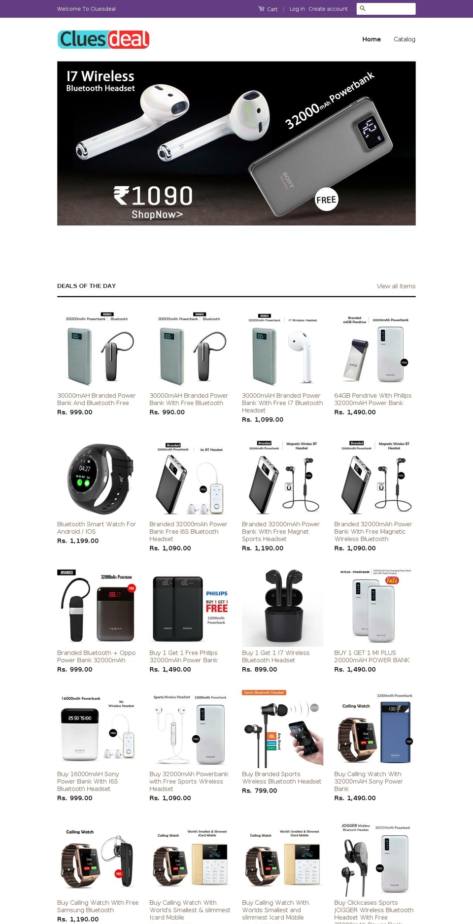 shopiagos Shopify theme site example cluesdeal.com