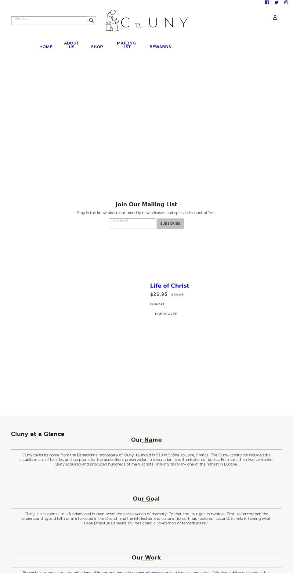clunymedia.com shopify website screenshot