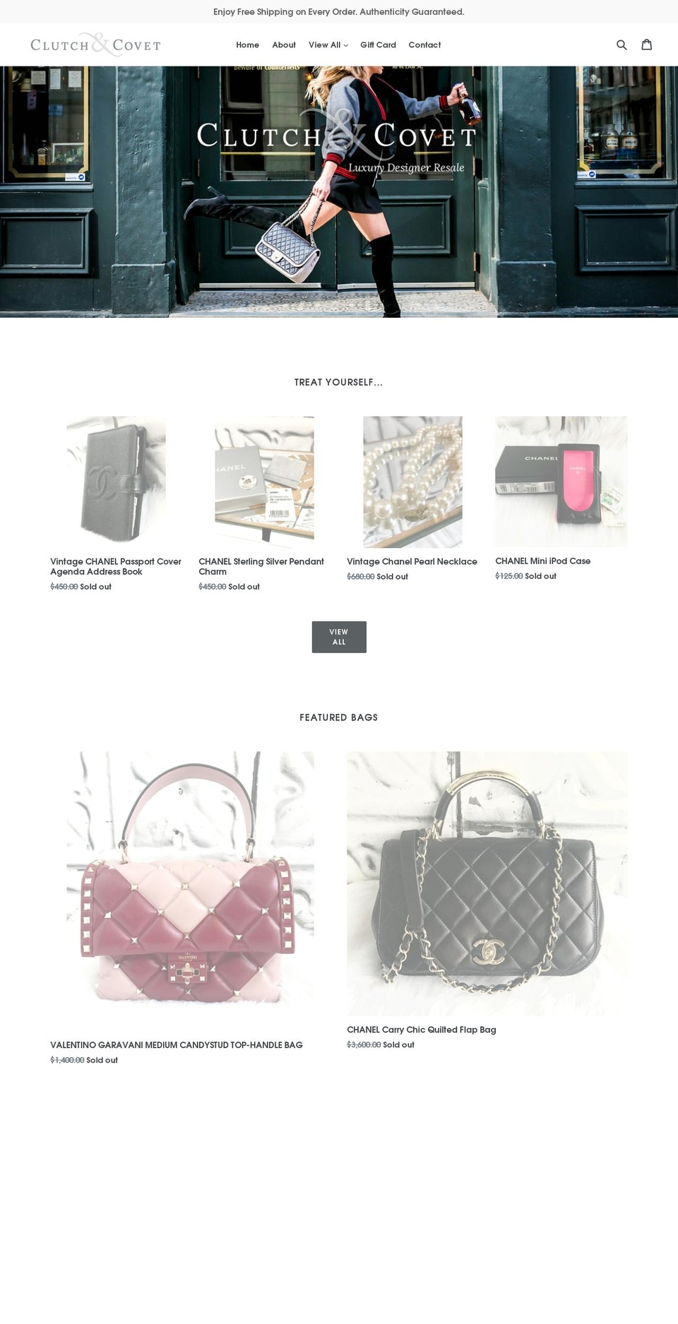 clutchandcovet.com — Shopify storefront screenshot