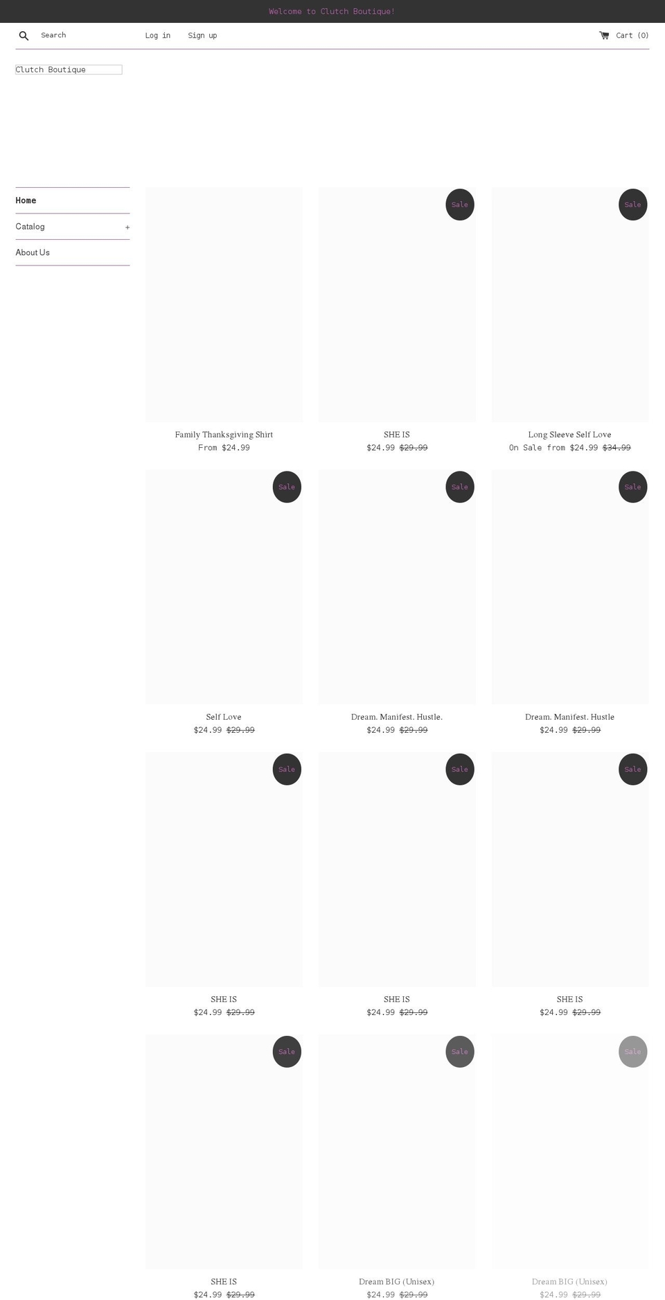 clutchboutique.net shopify website screenshot