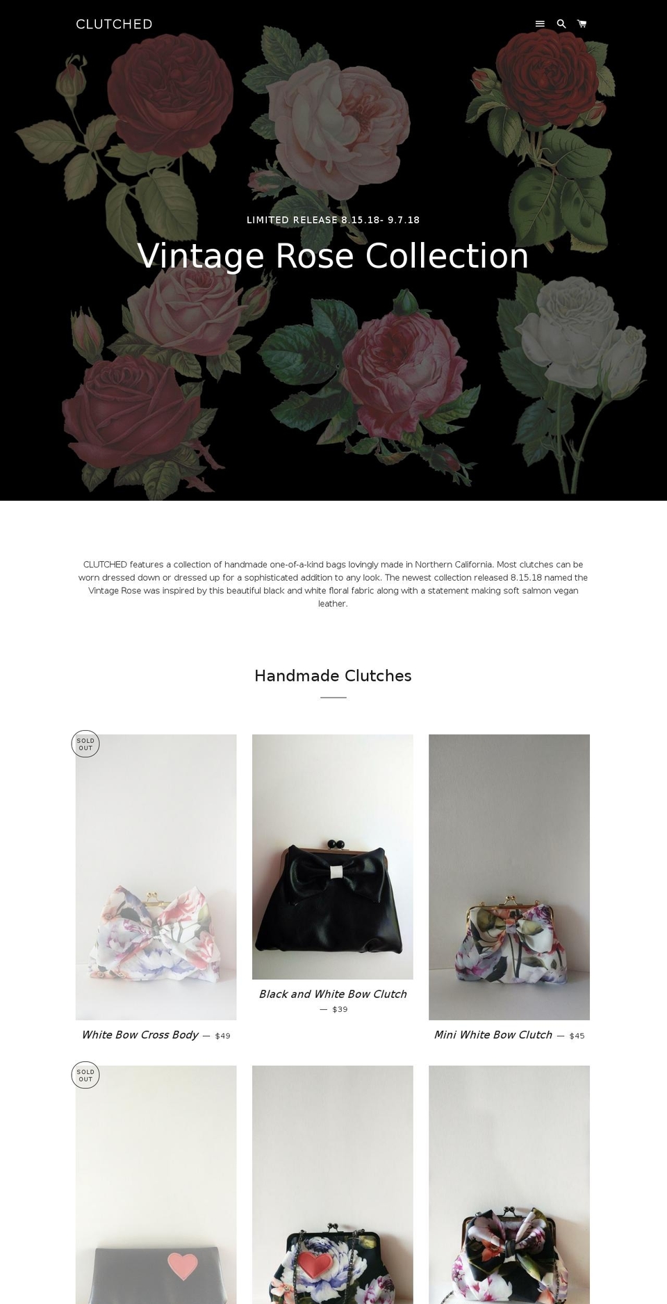 clutchedshop.com — Shopify storefront screenshot