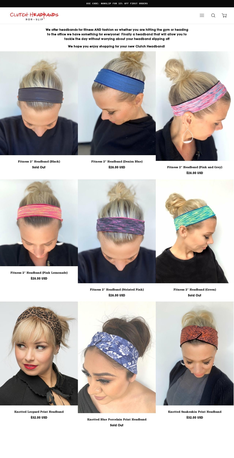 clutchheadbands.com shopify website screenshot