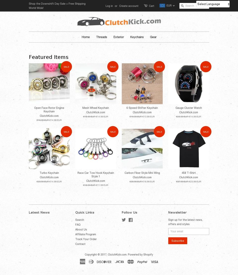 clutchkick.com shopify website screenshot