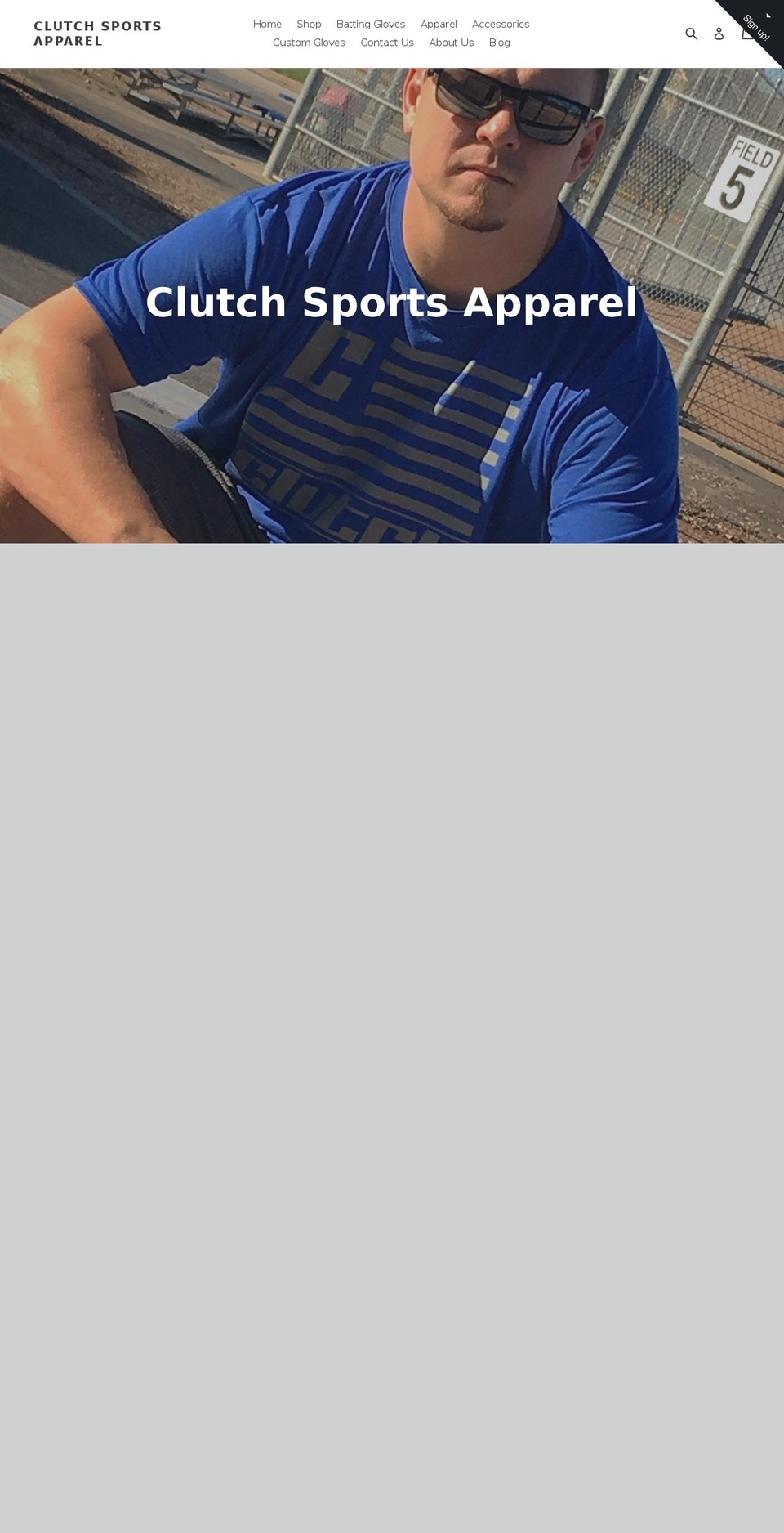 clutchsportsapparel.com shopify website screenshot