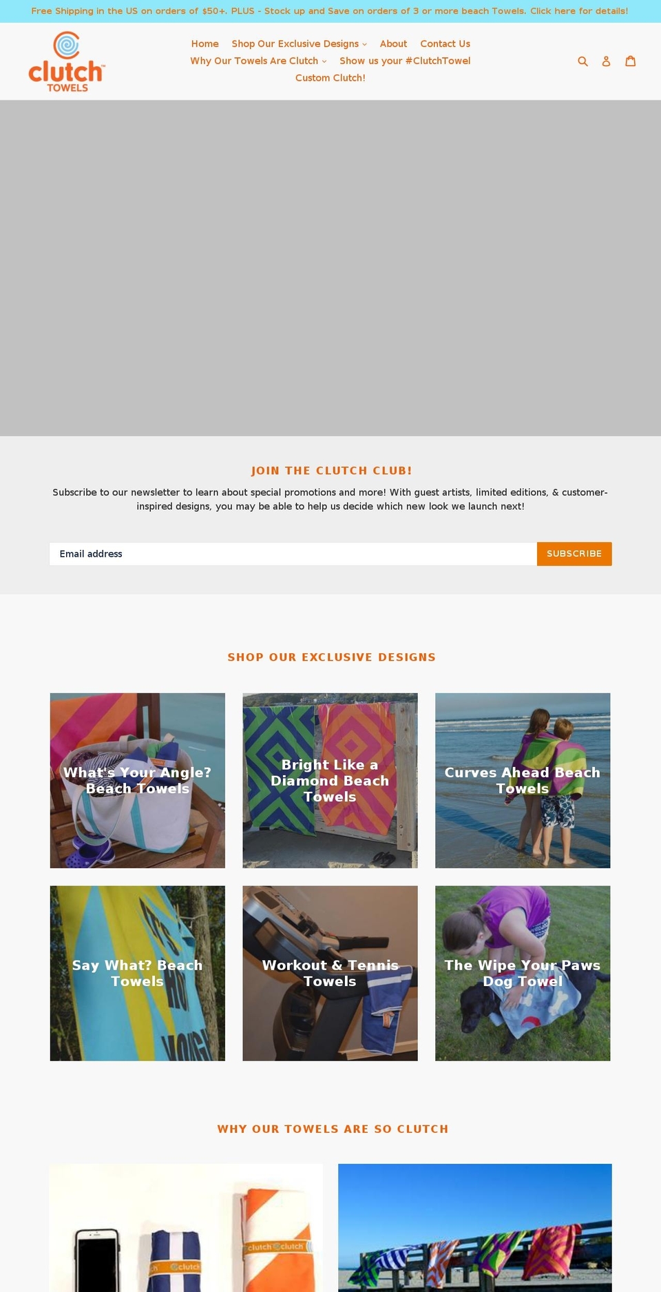 clutchtowels.com shopify website screenshot