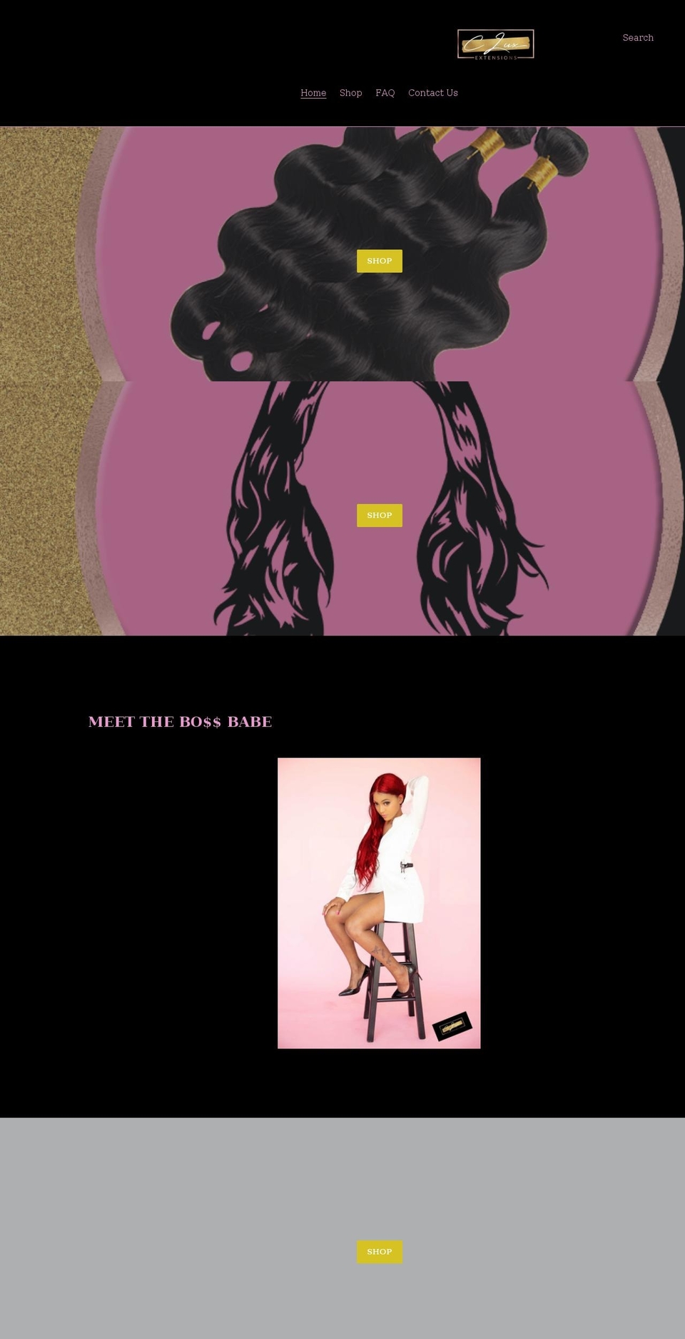 cluxextentionz.com shopify website screenshot