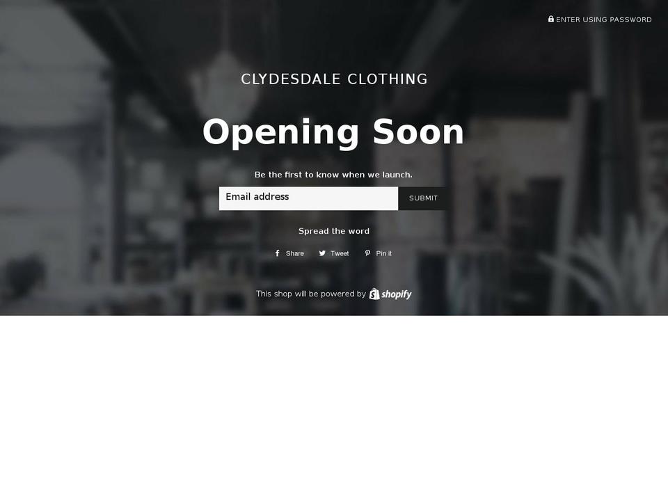 clydesdale.clothing shopify website screenshot