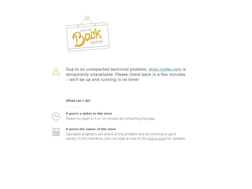 clydesgifts.com shopify website screenshot
