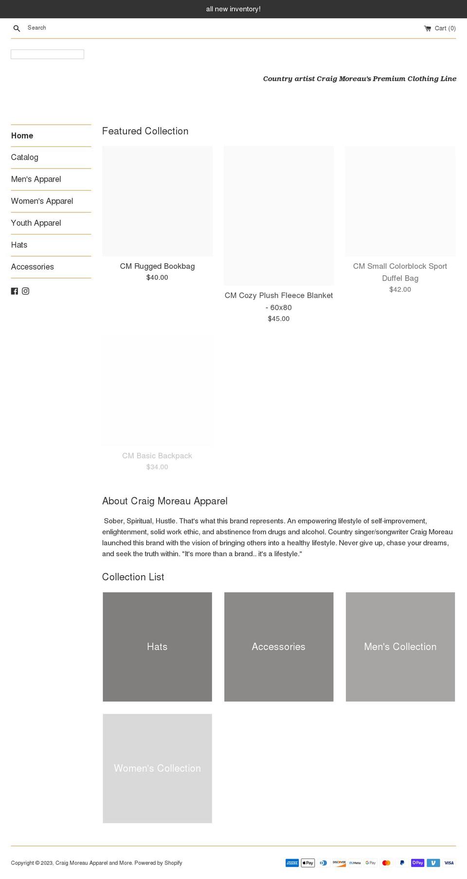 cmapparelandmore.com shopify website screenshot