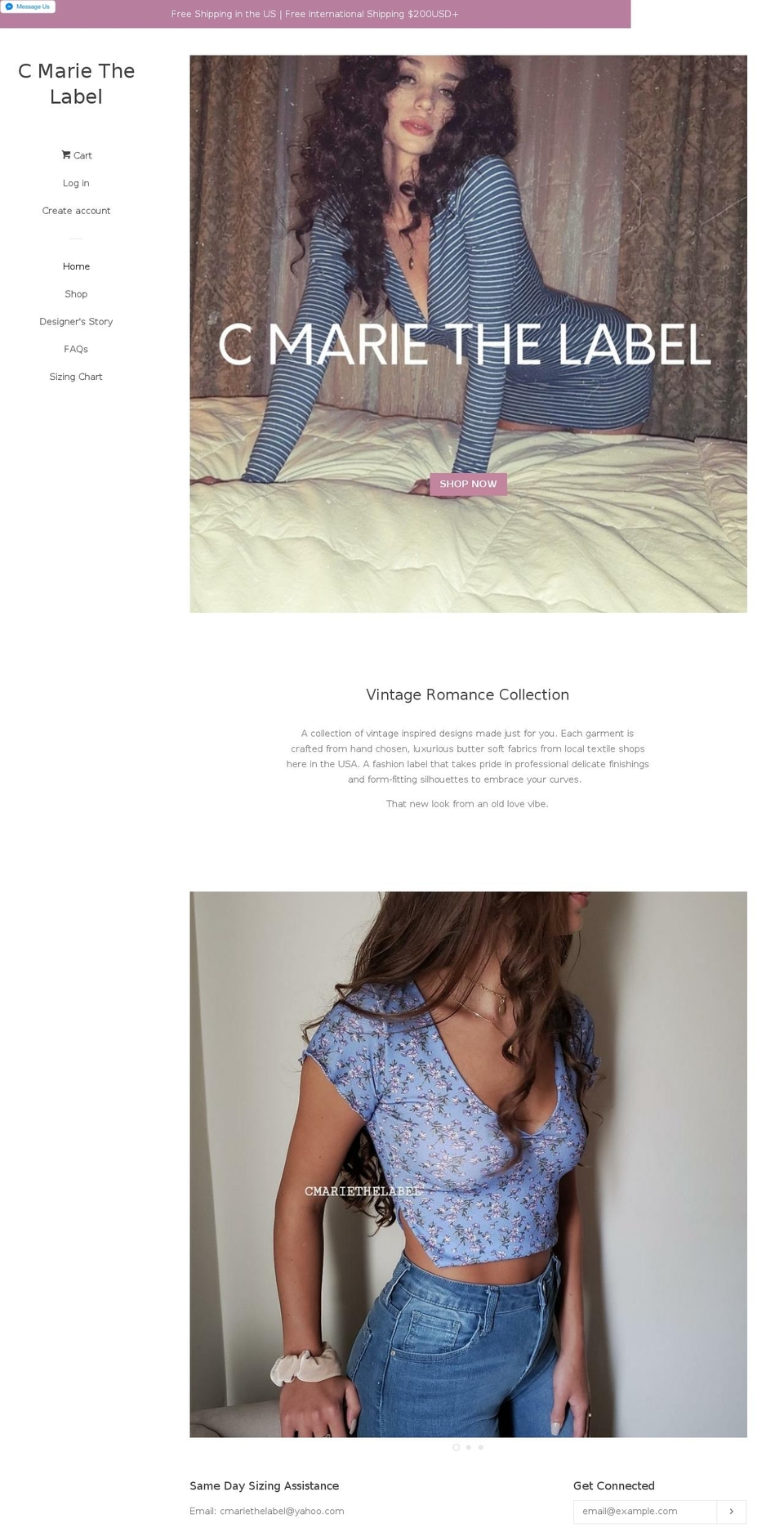cmariethelabel.com — Shopify storefront screenshot