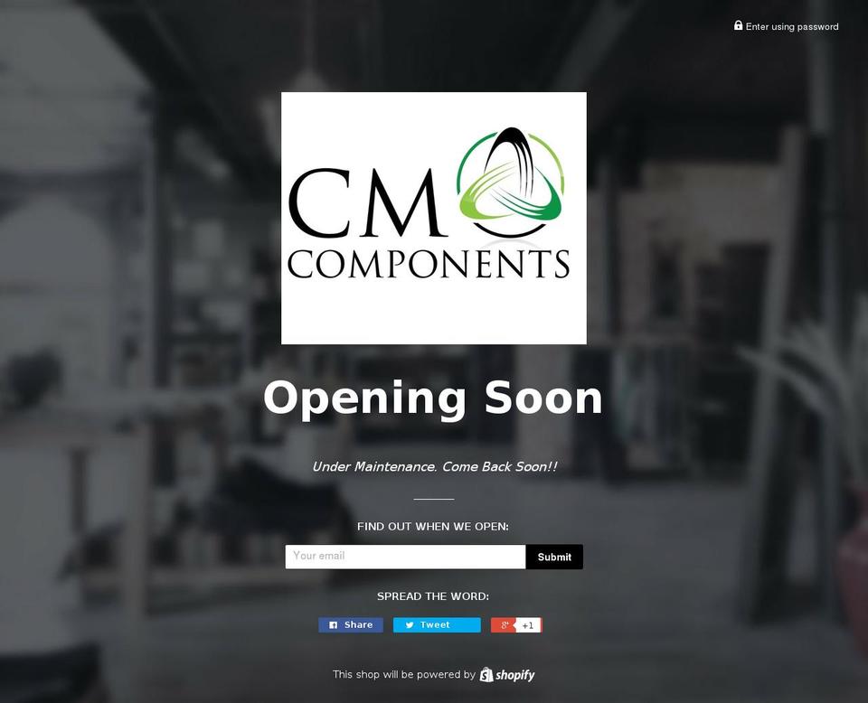 cmcomponents.com — Shopify storefront screenshot