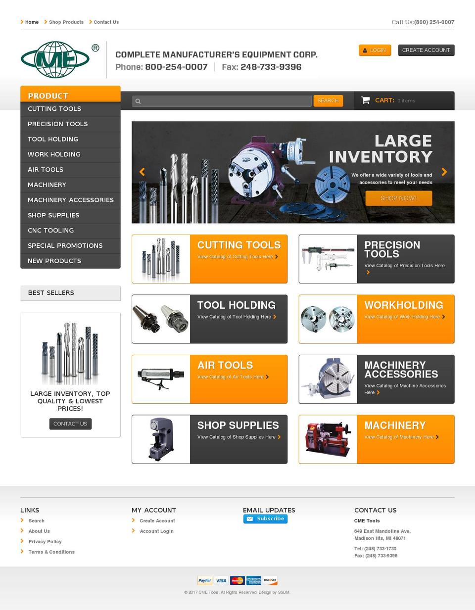 Theme Shopify theme site example cme-tools.com