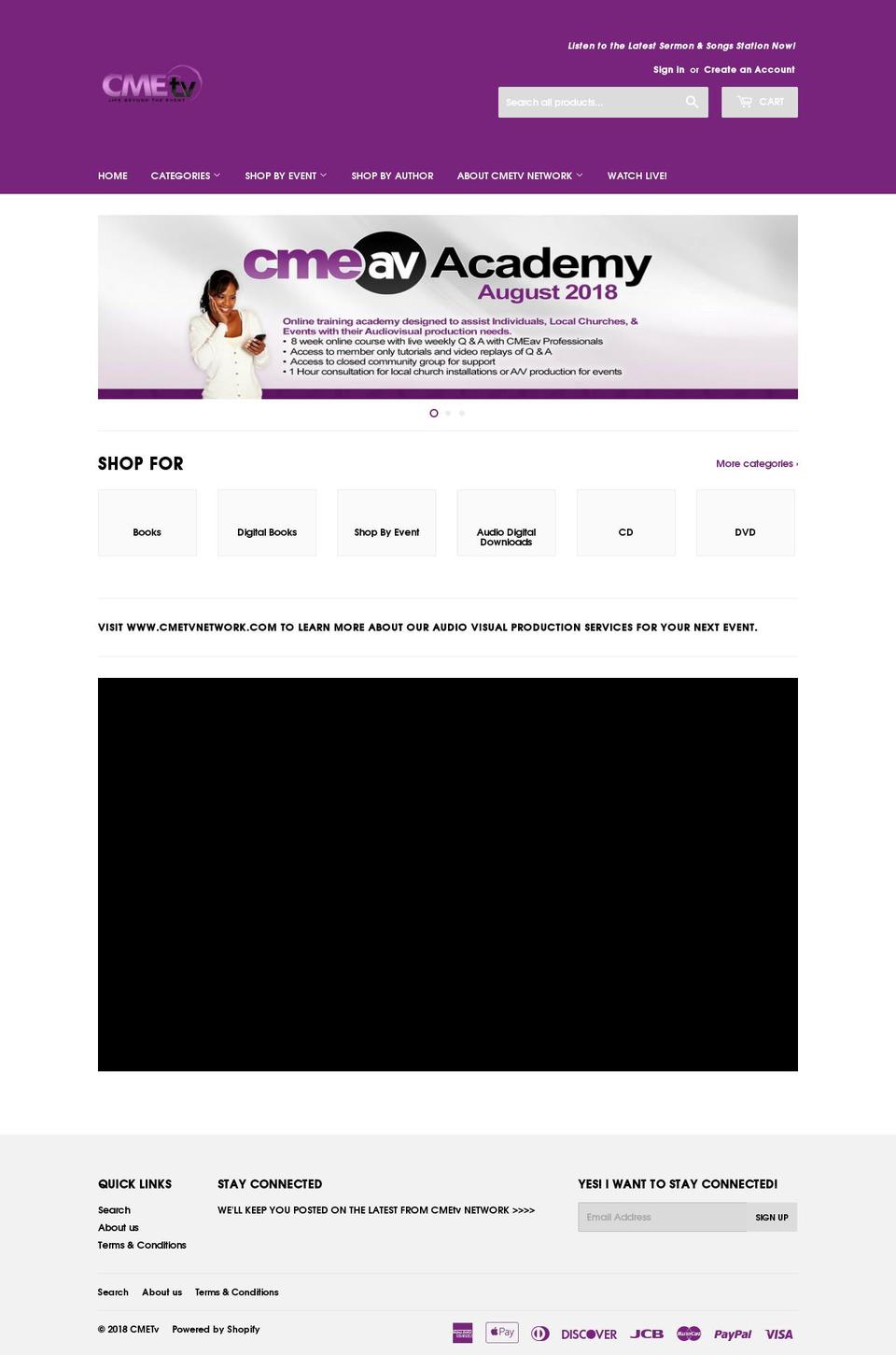 cmetvstore.com — Shopify storefront screenshot