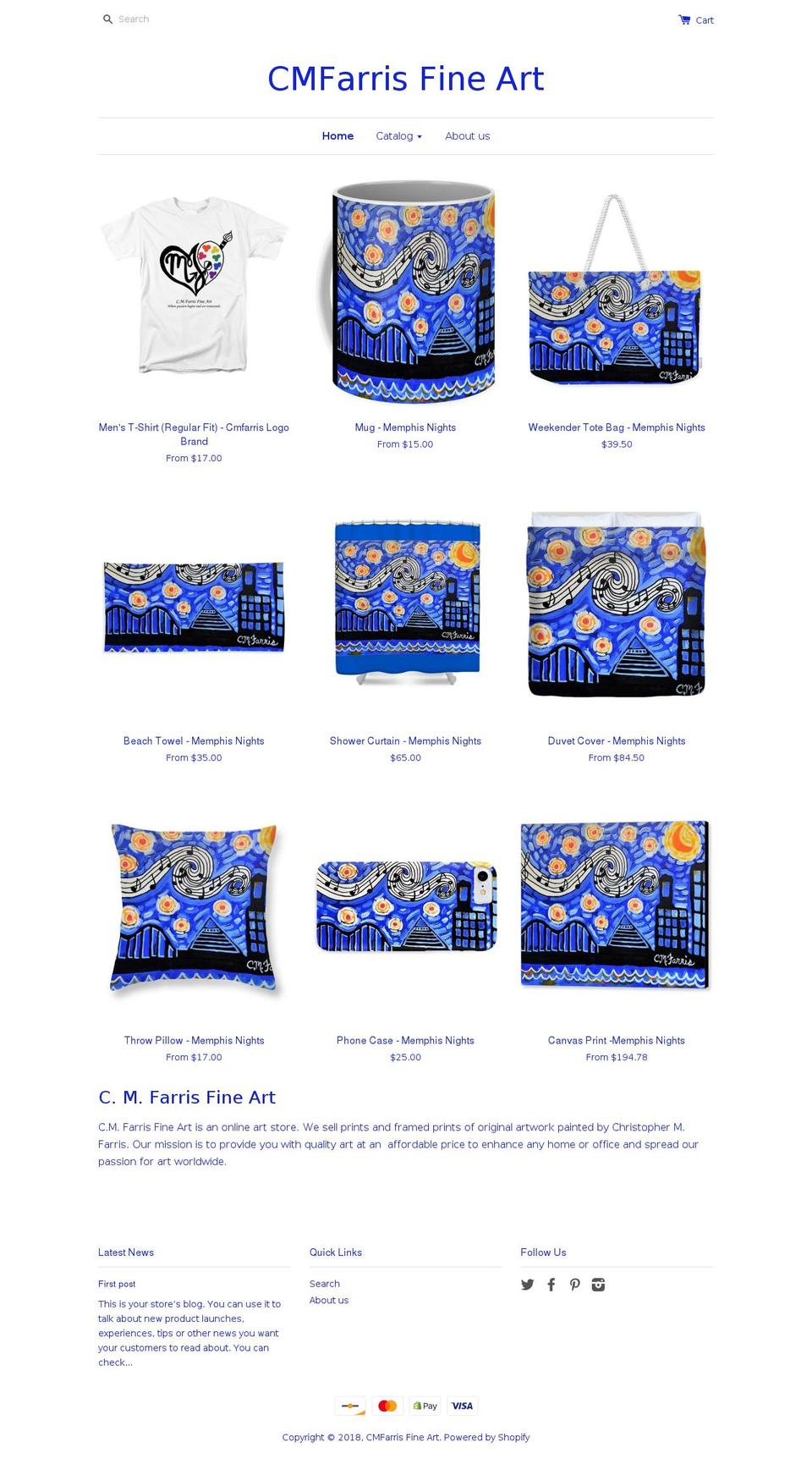 cmfarrisfineart.com shopify website screenshot