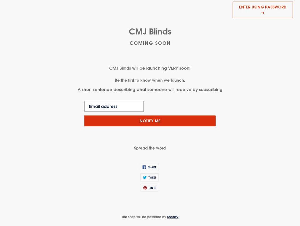 cmjblinds.com shopify website screenshot