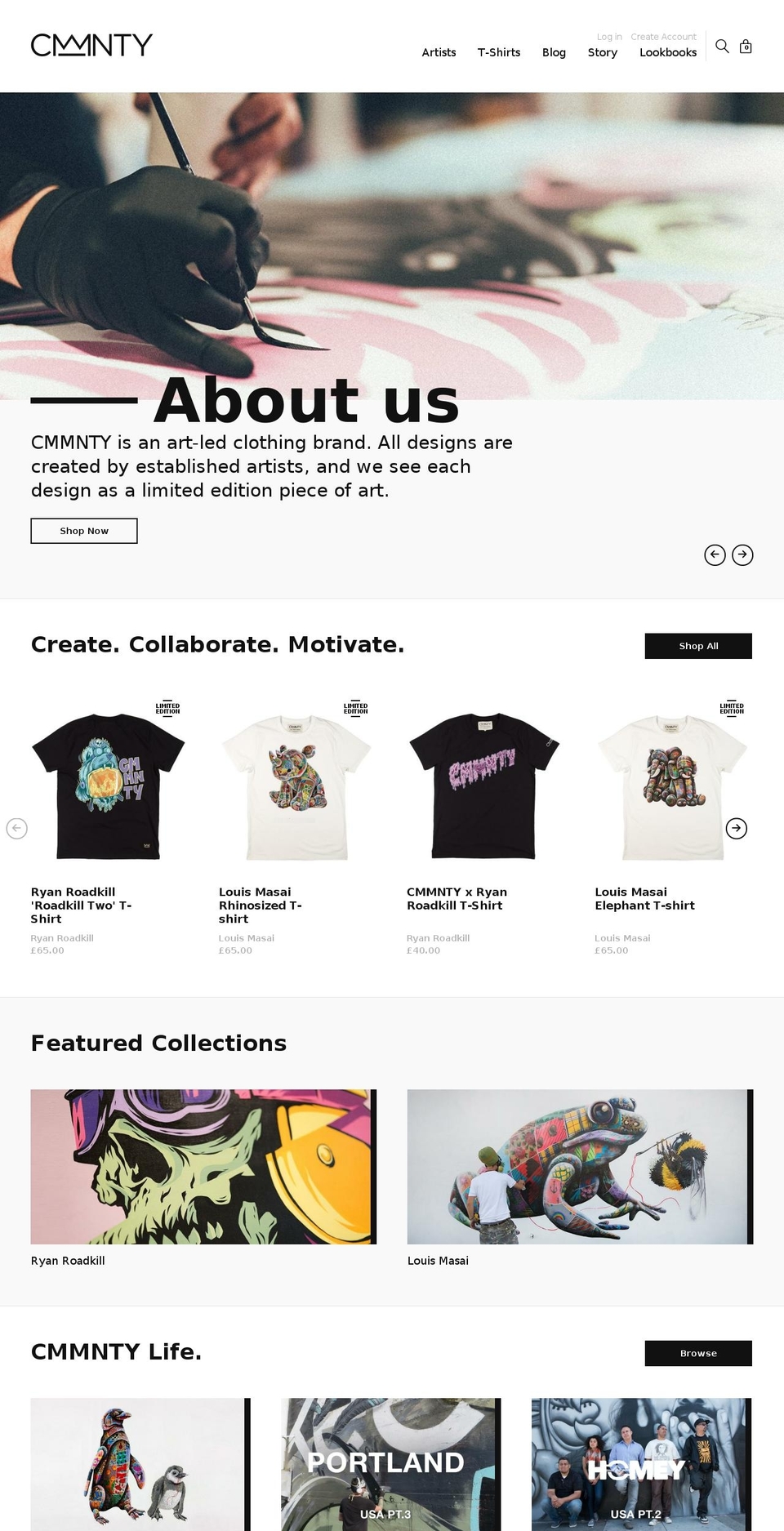 cmmnty.com shopify website screenshot