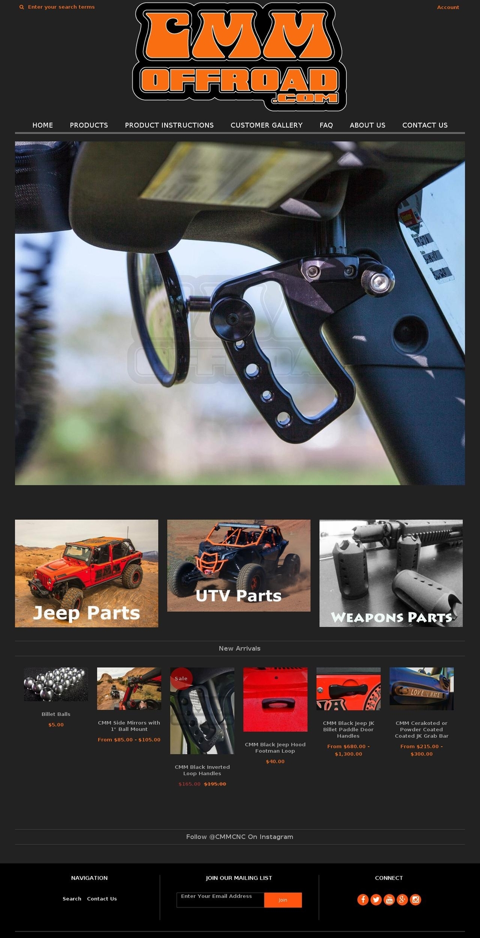 cmmoffroad.com — Shopify storefront screenshot