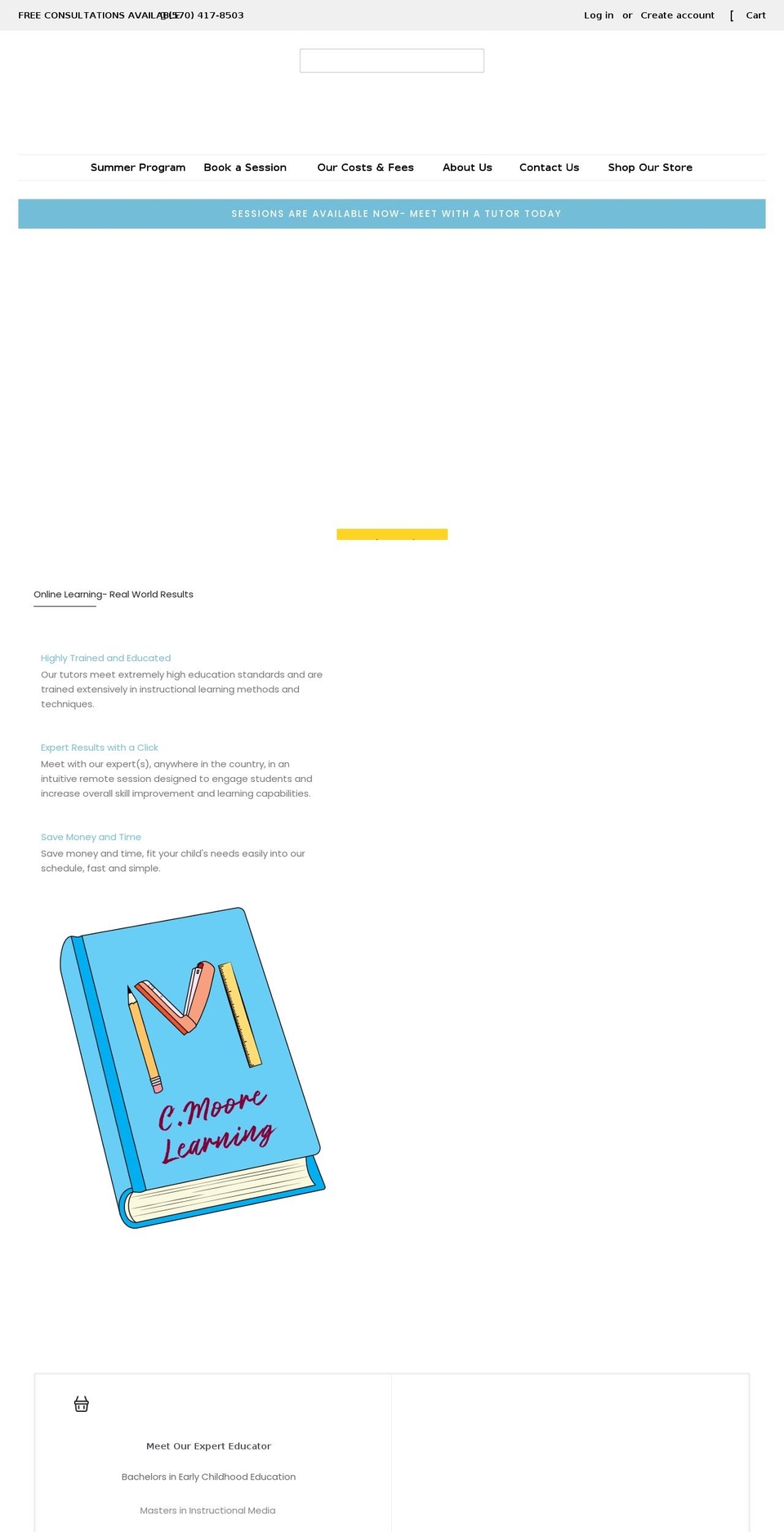 cmoorelearning.com shopify website screenshot