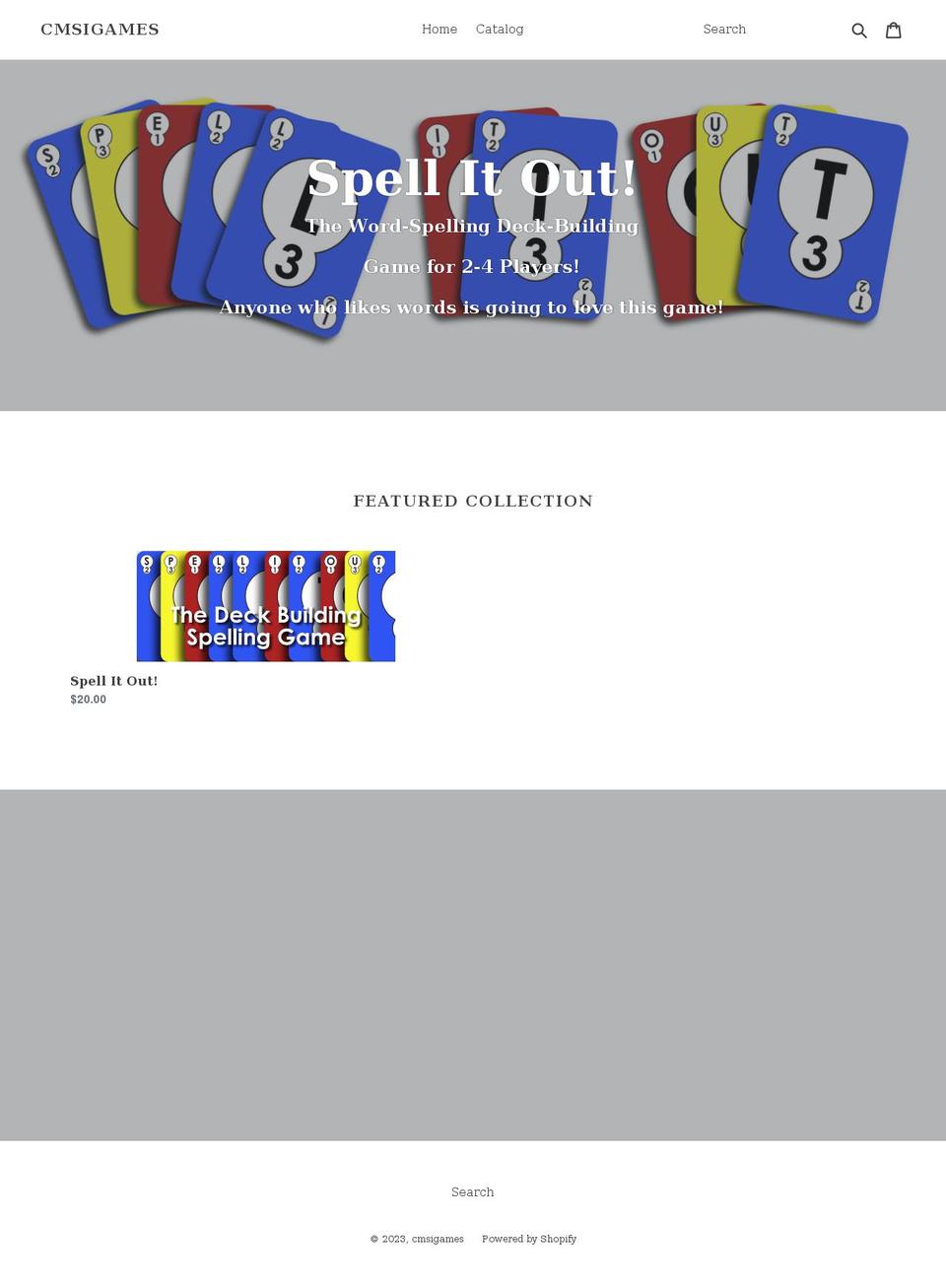 cmsigames.myshopify.com shopify website screenshot