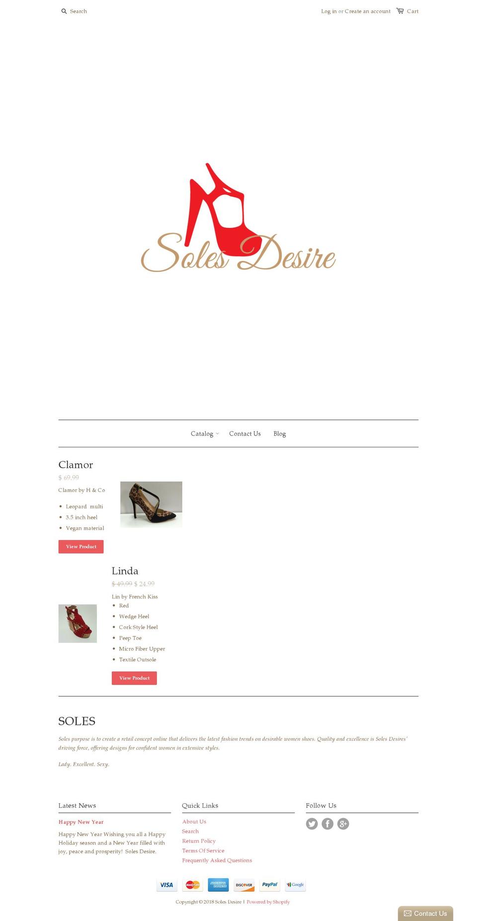 cmsolesdesire.com — Shopify storefront screenshot