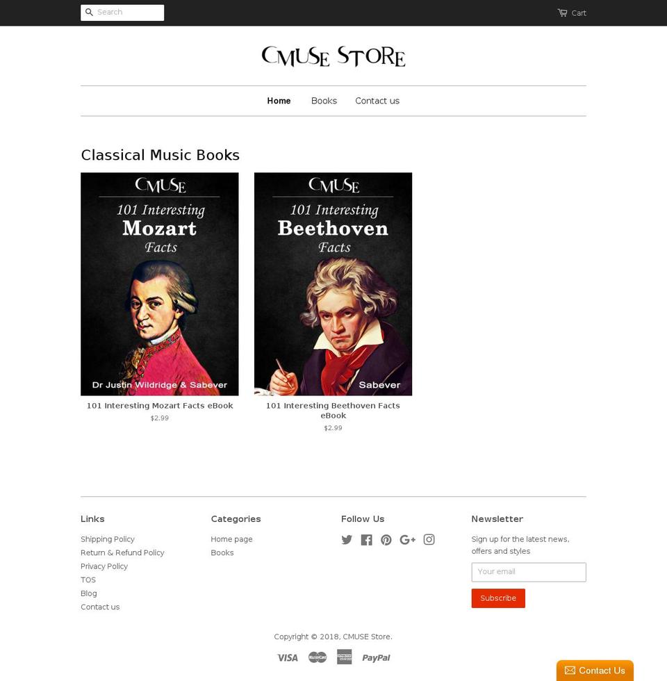 cmuse.net shopify website screenshot