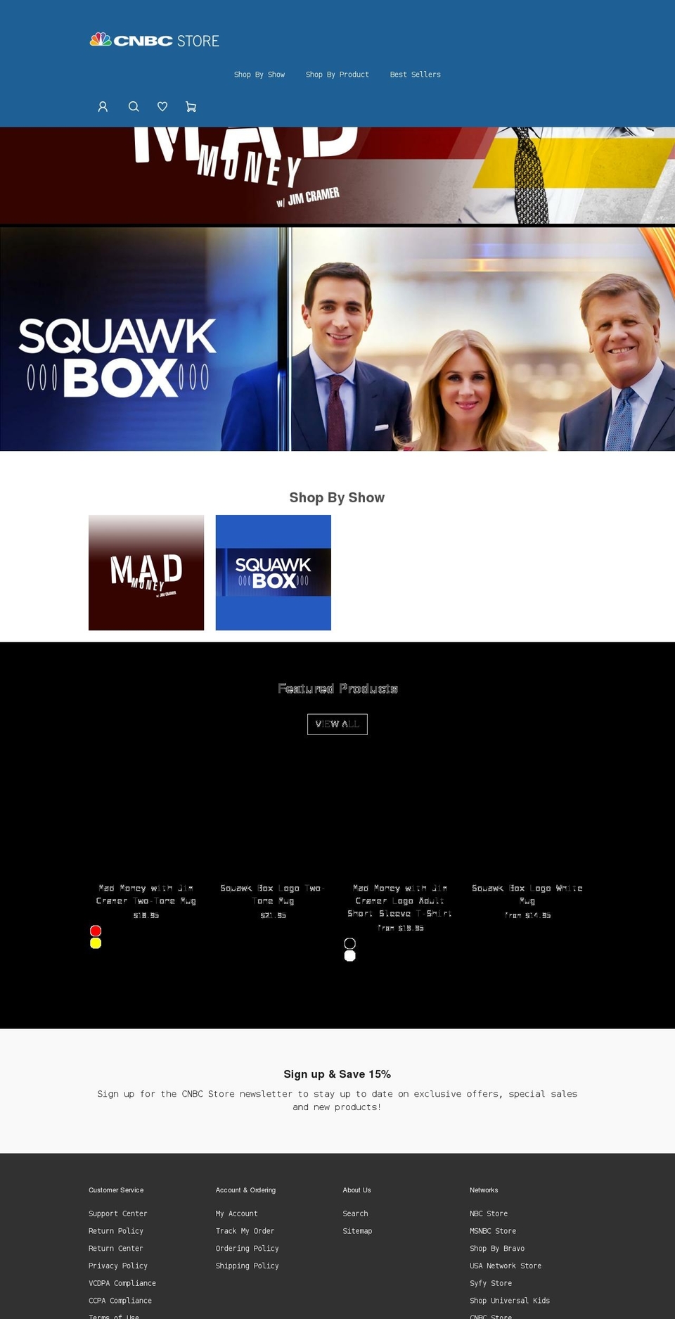 cnbcstore.com shopify website screenshot