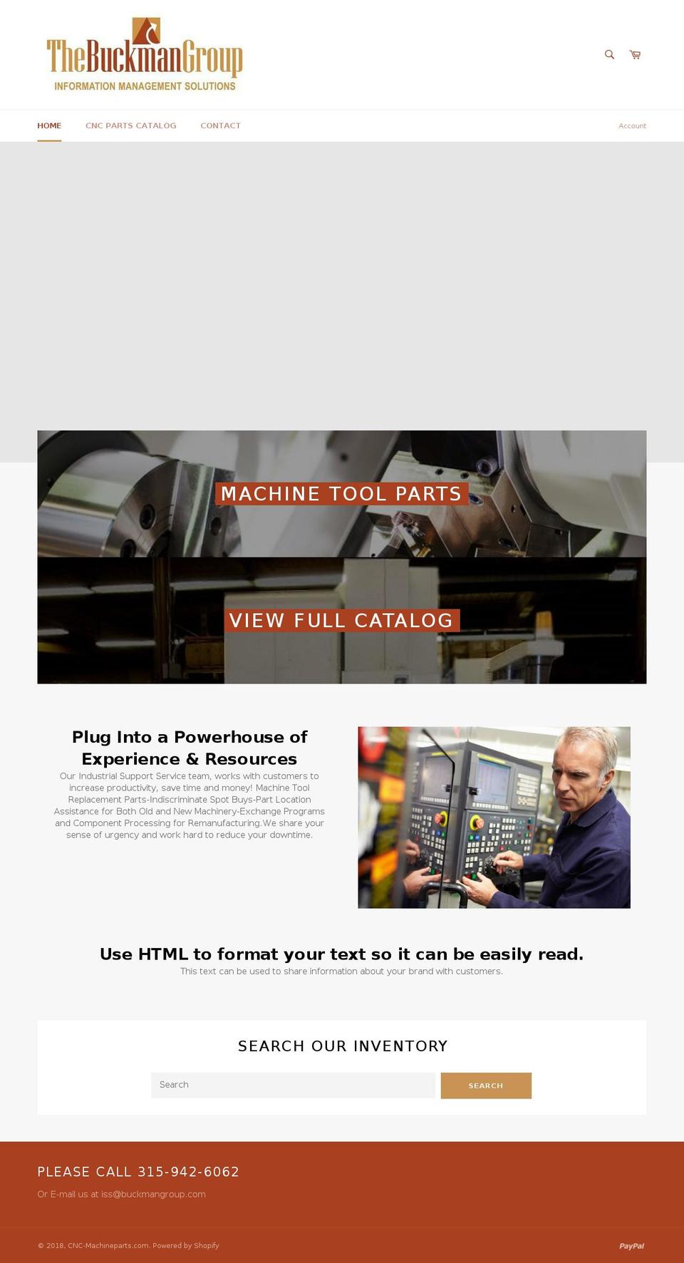 cnc-machineparts.com — Shopify storefront screenshot