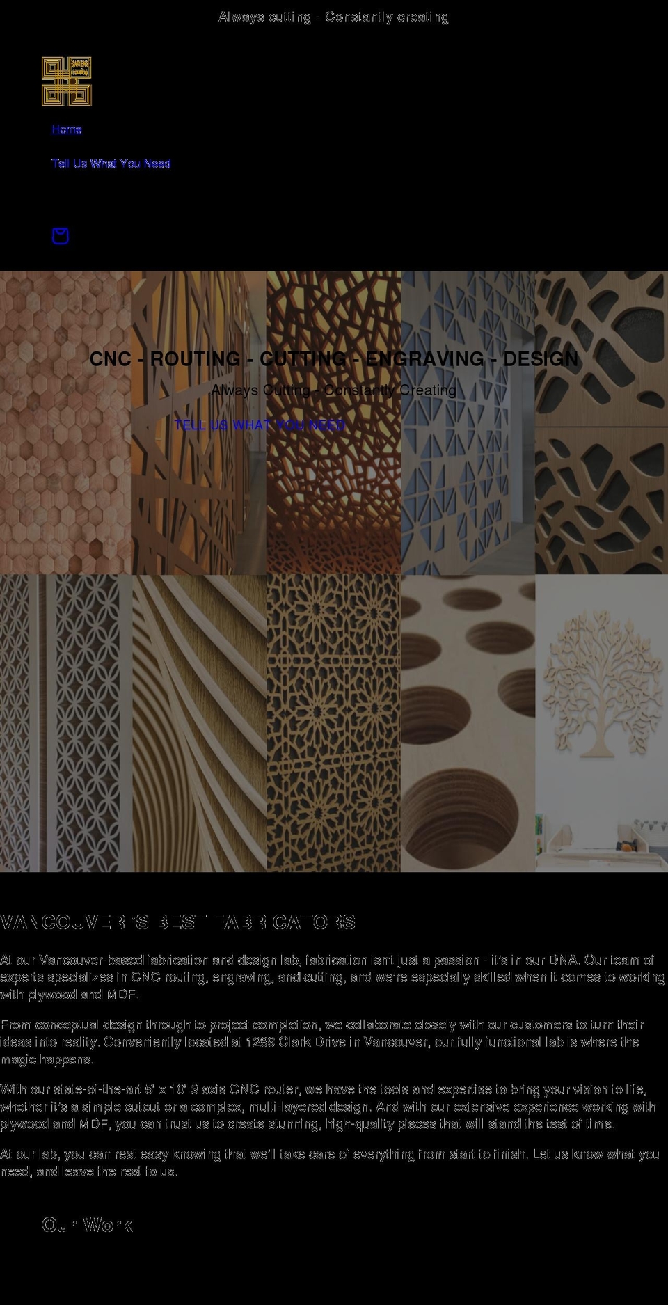 cnccuttingservices.ca shopify website screenshot