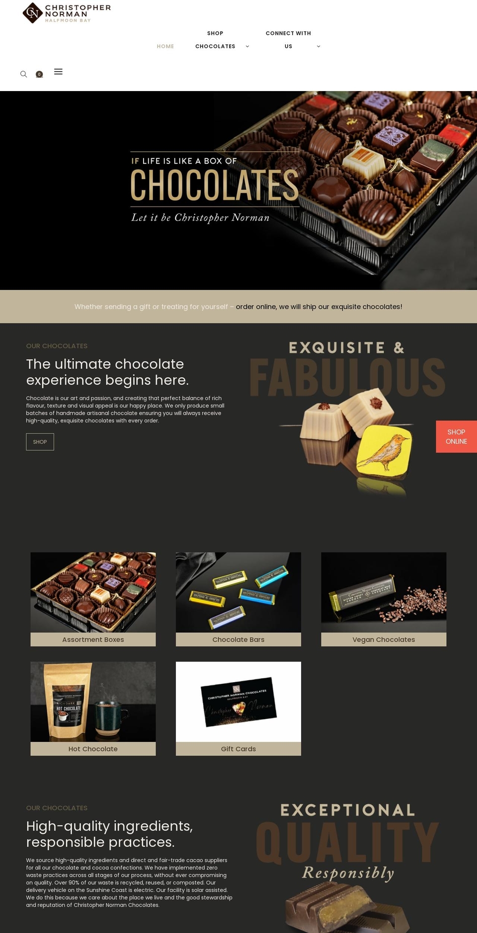 cnchocolates.com shopify website screenshot