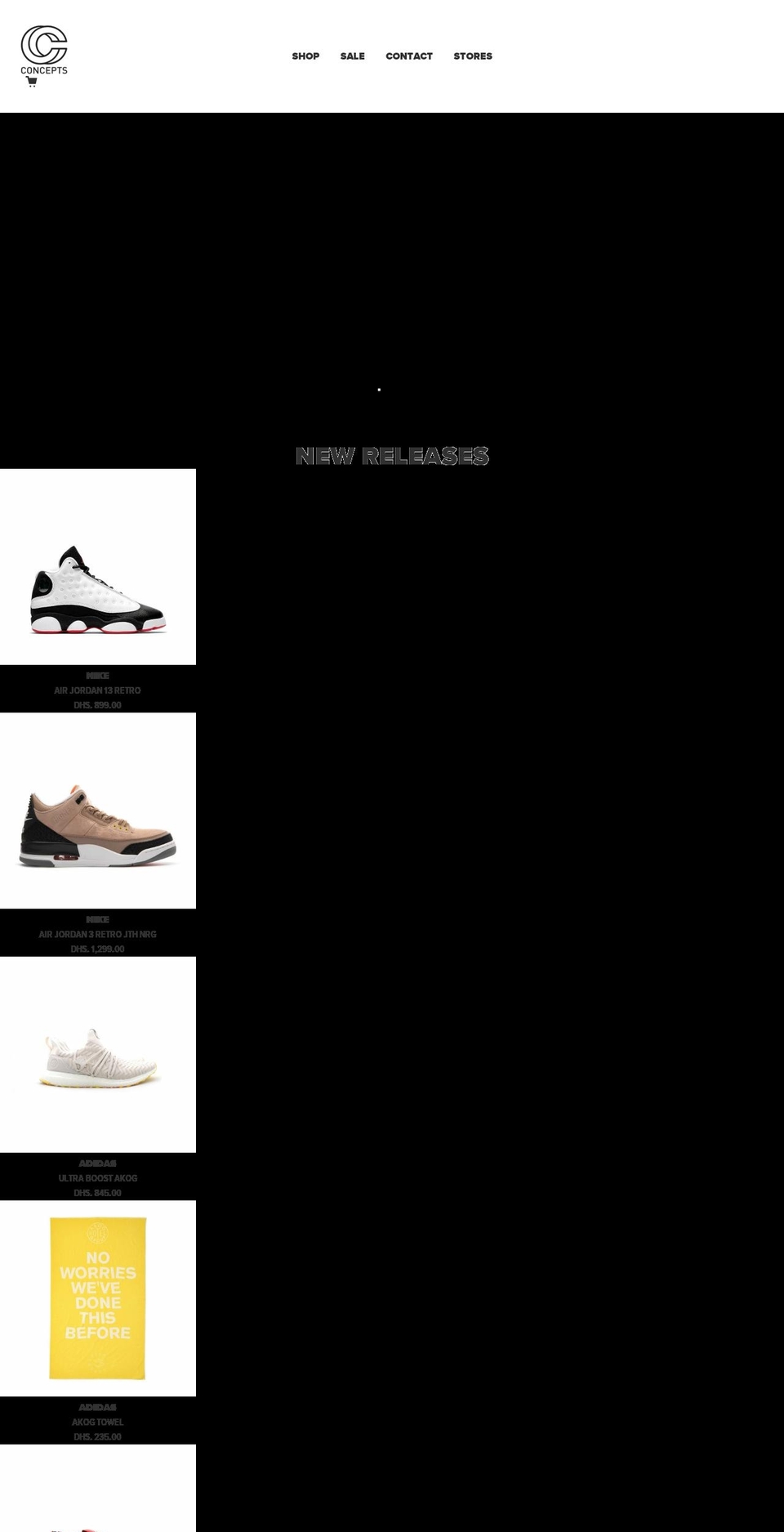 cncptsdxb.com — Shopify storefront screenshot