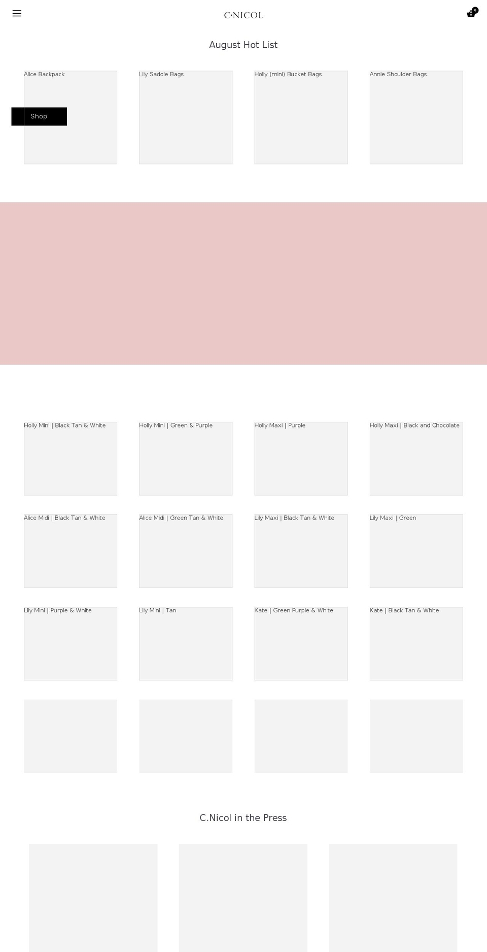 cnicol.com shopify website screenshot