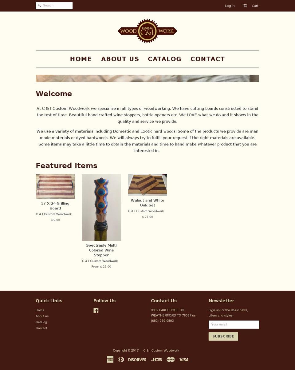 cnicustomwoodwork.com shopify website screenshot